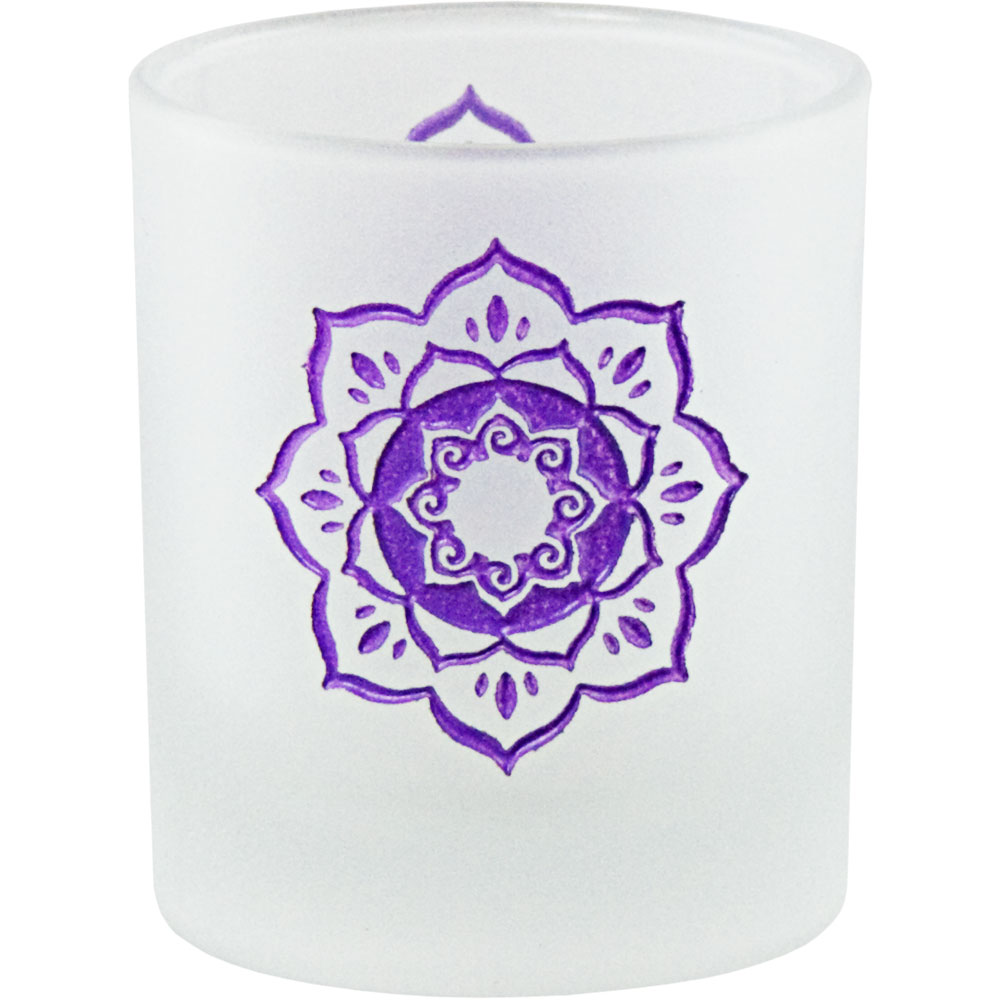 Etched Glass Votive Holder Lotus (each)