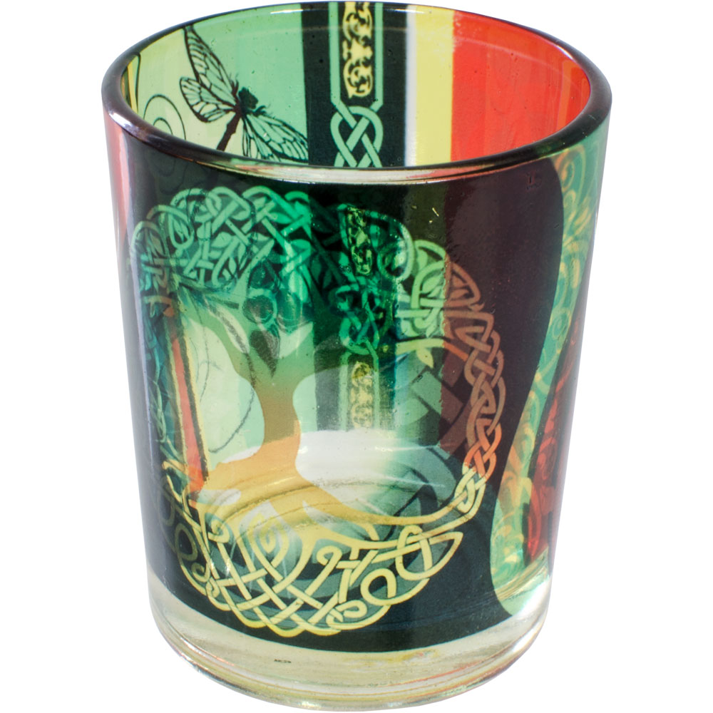 Printed GLASS Votive Holder - Tree of Life (each)