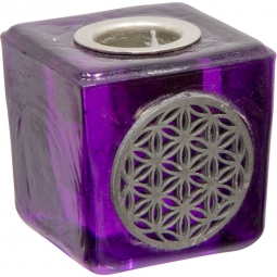 Mini Glass Candle Holder - Flower of Life (Each)