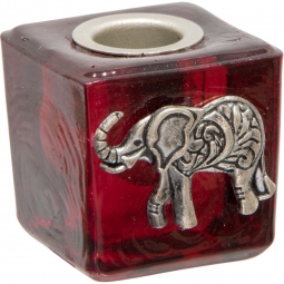 Mini Glass Candle Holder - Elephant (Each)