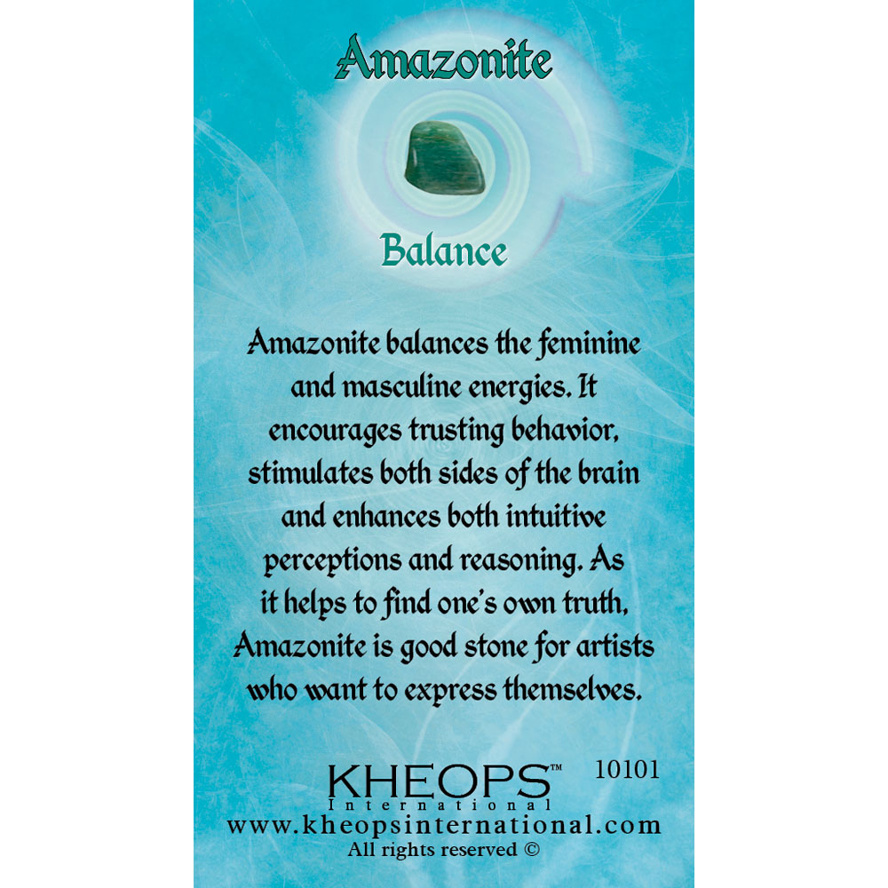 Gemstone Properties Info Card Amazonite Each Kheops International