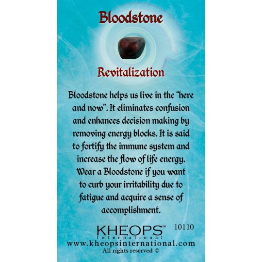 Gemstone Properties Info Card Bloodstone Each Kheops International