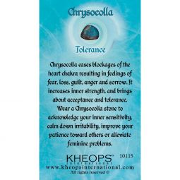 Gemstone Properties Info Card   Chrysocolla (each)