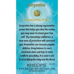 Gemstone Properties Info Card Serpentine (each)