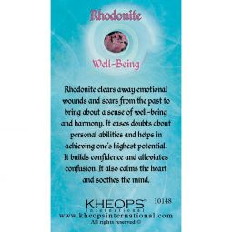 Gemstone Properties Info Card   Rhodonite (Each)