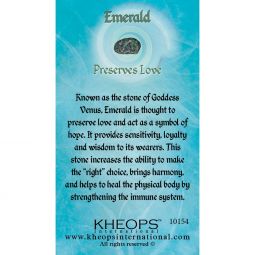 Gemstone Properties Info Card   Emerald (each)