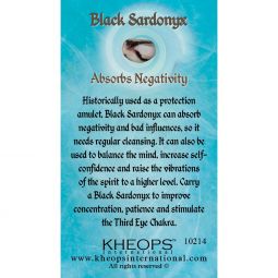 Gemstone Properties Info Card Black Sardonyx (Each)