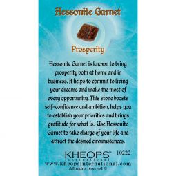 Gemstone Properties Info Card - Hessonite Garnet (Each)