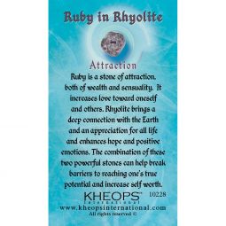 Gemstone Properties Info Card - Ruby on Rhyolite (Each)