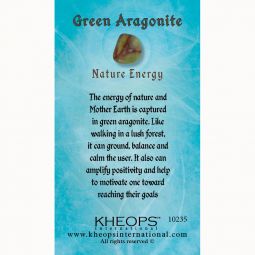 Gemstone Properties Info Card - Green Aragonite (Each)