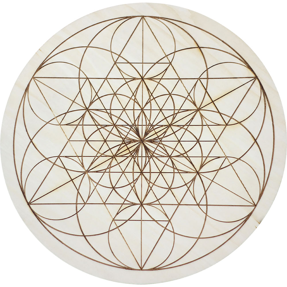 Wood Crystal Grid - Fibonacci SEED of Life (Each)