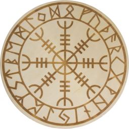 Wood Crystal Grid - Helm of Awe w/ Runes (Each)