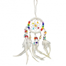 Dreamcatcher Beaded 7 Chakras - White (Each)