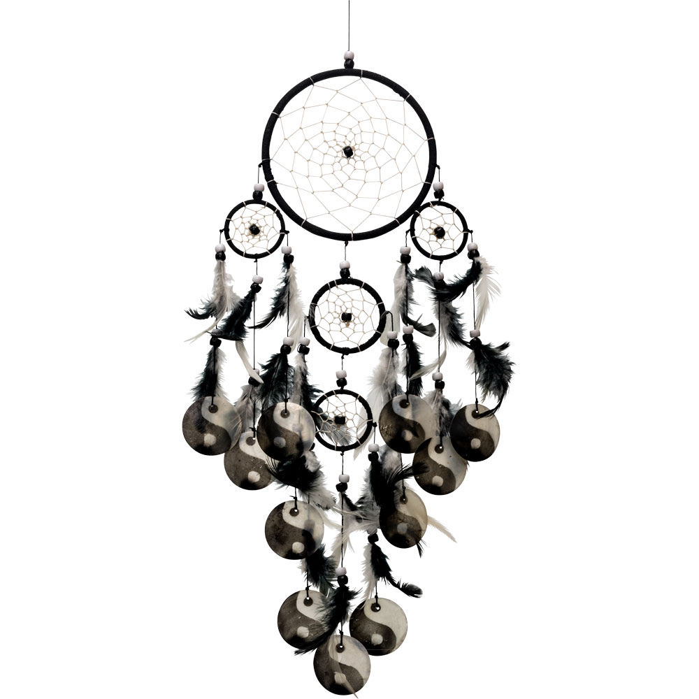 Dreamcatcher Black & White Yin Yang Shells (Each): Kheops International