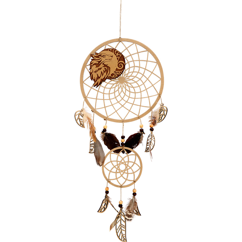 Dreamcatcher Wooden LASER Cut - Wolf (Each)