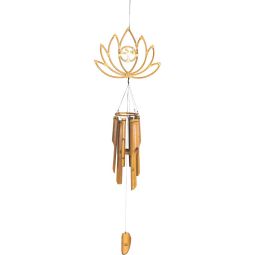 Bamboo Windchime Lotus w/ Beaded Tree (Each)