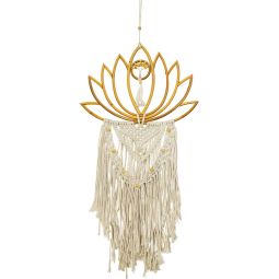 Bamboo Wall Hanging Boho Tree Lotus w/ Macrame (Each)