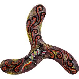 Boomerang Hand Painted Dot Design - 3 Wings (Each)