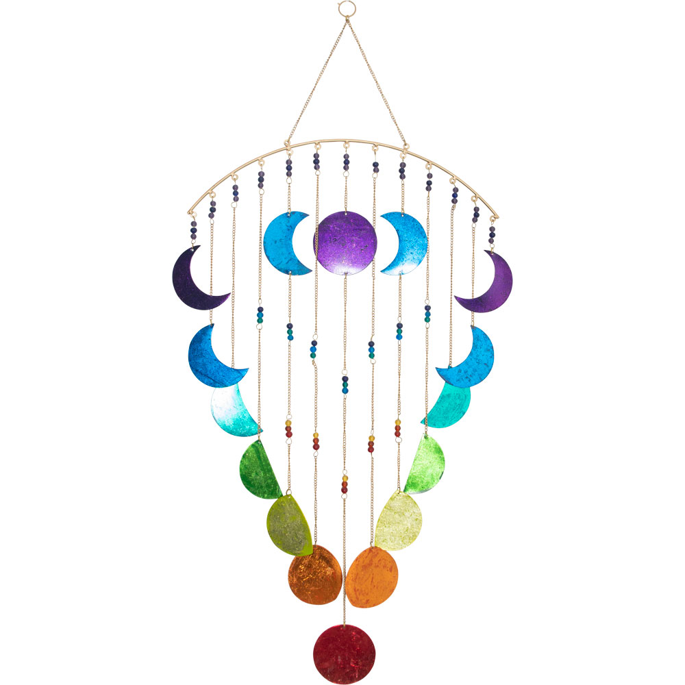 METAL Wall Hanging Mobile - Moon Phases Chakra (Each)