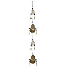 Brass Bell Chime String - Fatima Hands w/ Beads (Each)