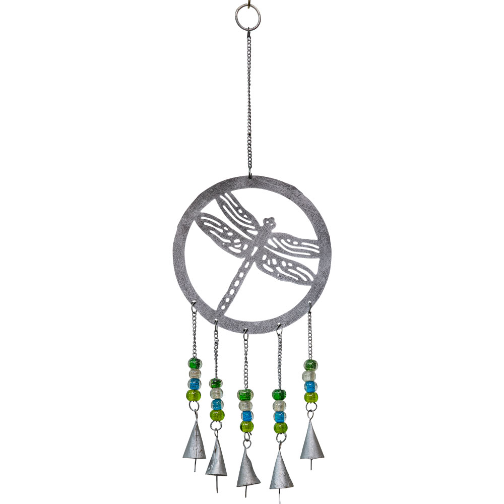 Brass BELL Chime Large - Silver Metal Dragonfly (Each)