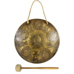 Ancient Design Handcrafted Meditation Gong 12in - Buddha (Each)