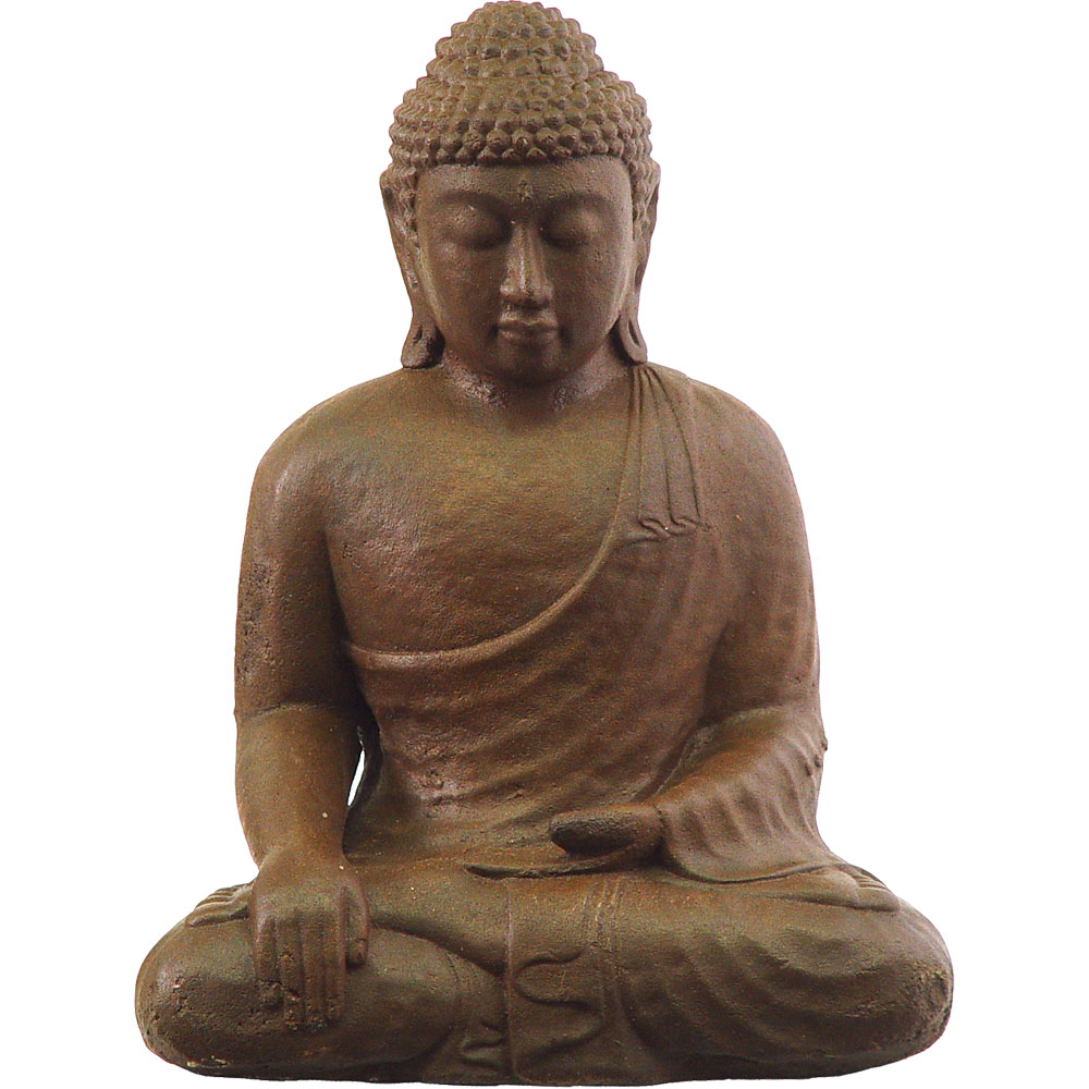 Volcanic Stone Statue Buddha Touching the Earth Brown (each): Kheops ...