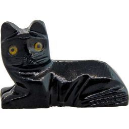 Spirit Animal 1.25-inch Cat Black Onyx (pack of 5)