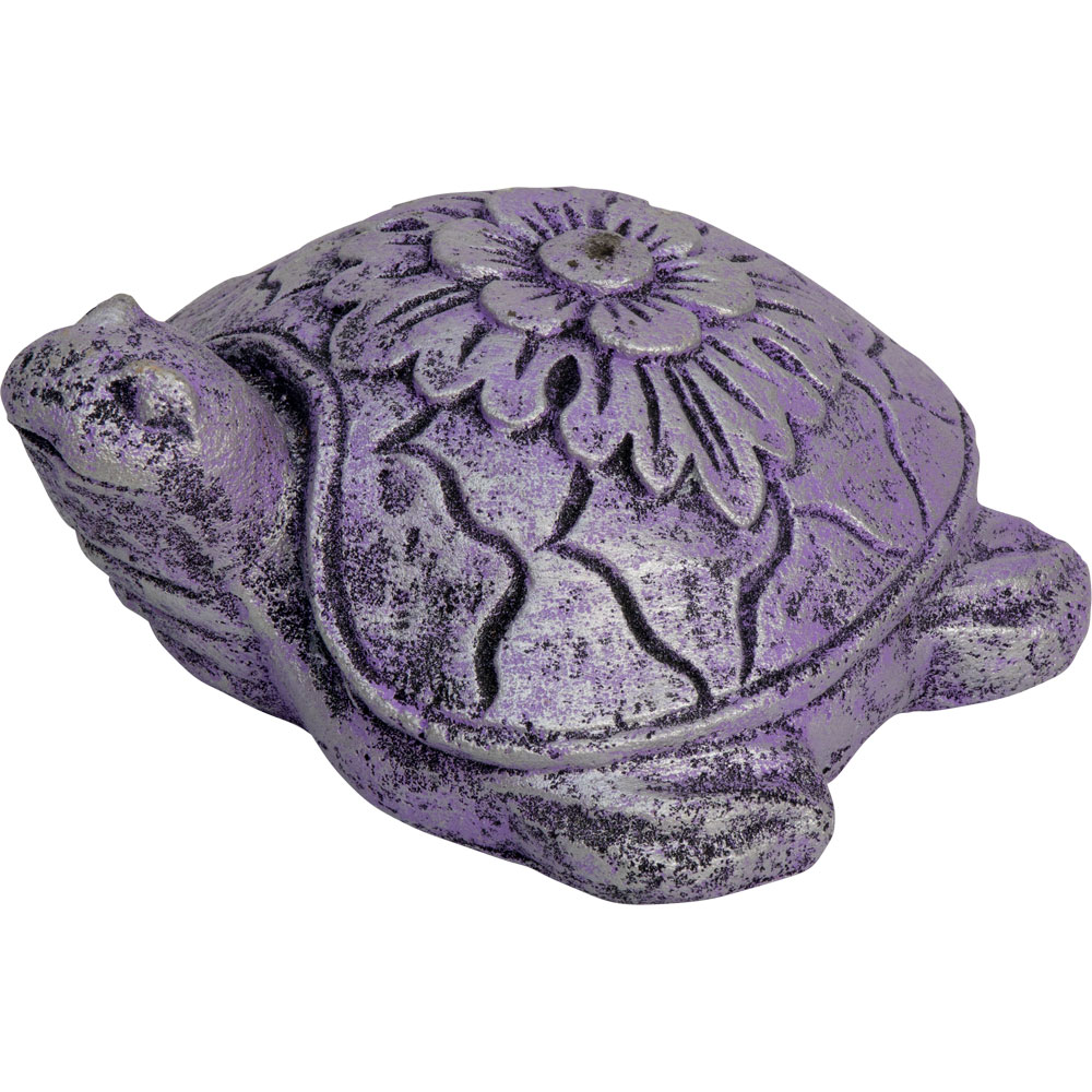 Volcanic Stone Statue INCENSE Holder - Lotus Turtle Purple (Each)
