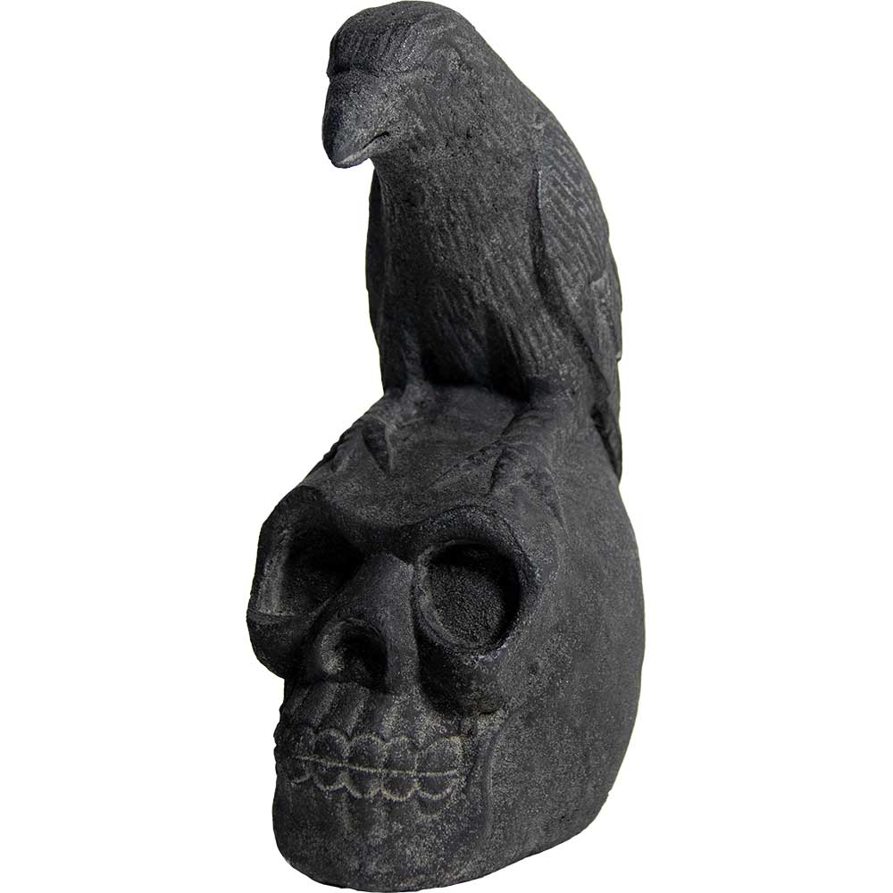 Volcanic Stone Statue - SKULL & Raven (Each)