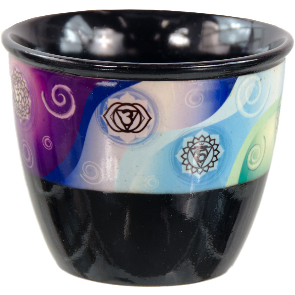 Ceramic Smudge Pot Chakras Each Kheops International