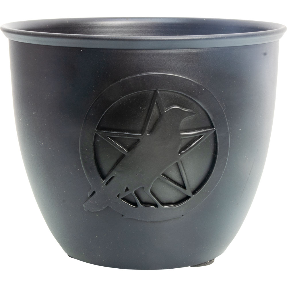 Metal Smudge Pot - Pentacle w/ Raven LARGE (Each)