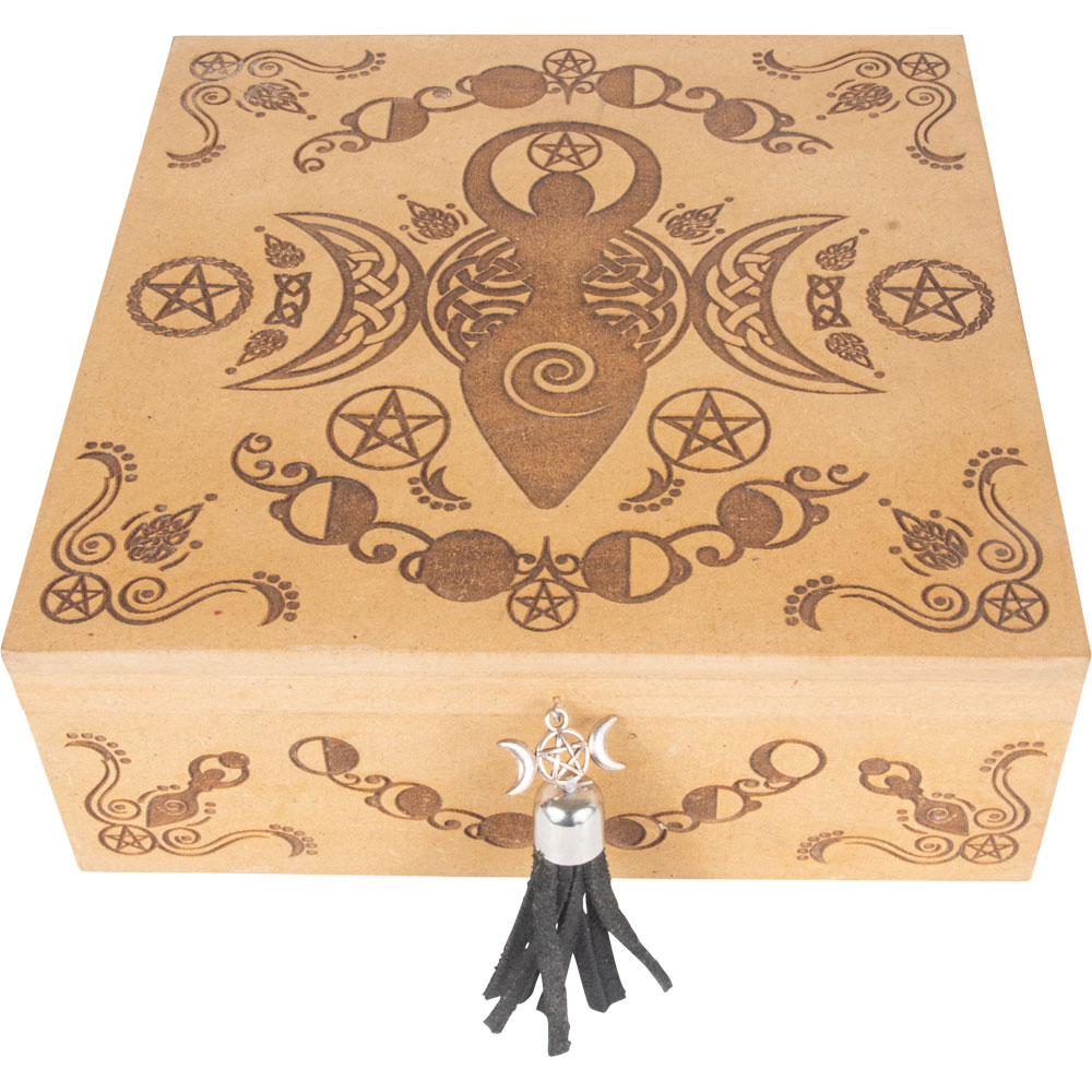 LASER Etched Wood Box - Triple Moon Goddess (Each)