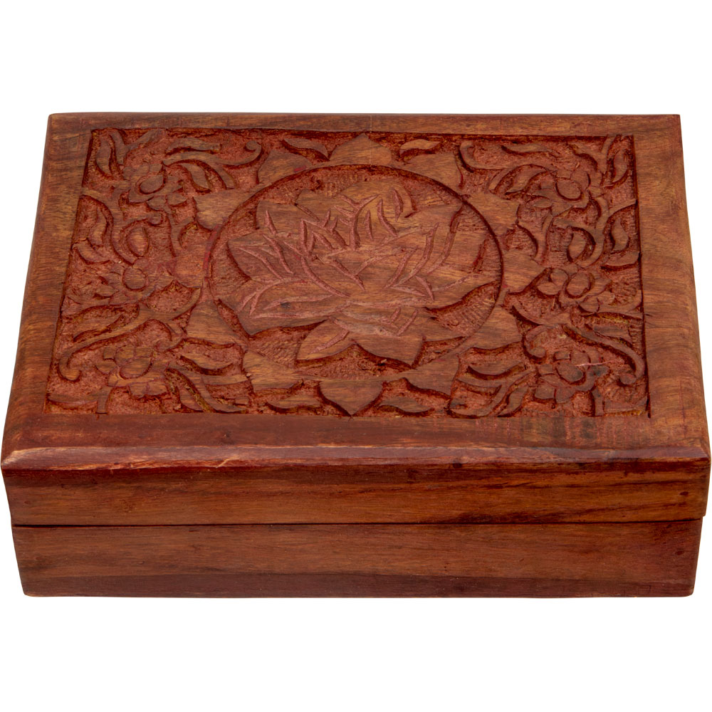 Shisham Wood Box Lotus (each): Kheops International