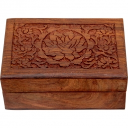 Wood Box Velvet Lined - Lotus Flower (Each)