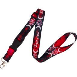 Inspirational Lanyard Adjustable Triple Moon w/ Pentacle (Each)