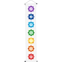 Cotton Printed Banner  Chakras White (each)