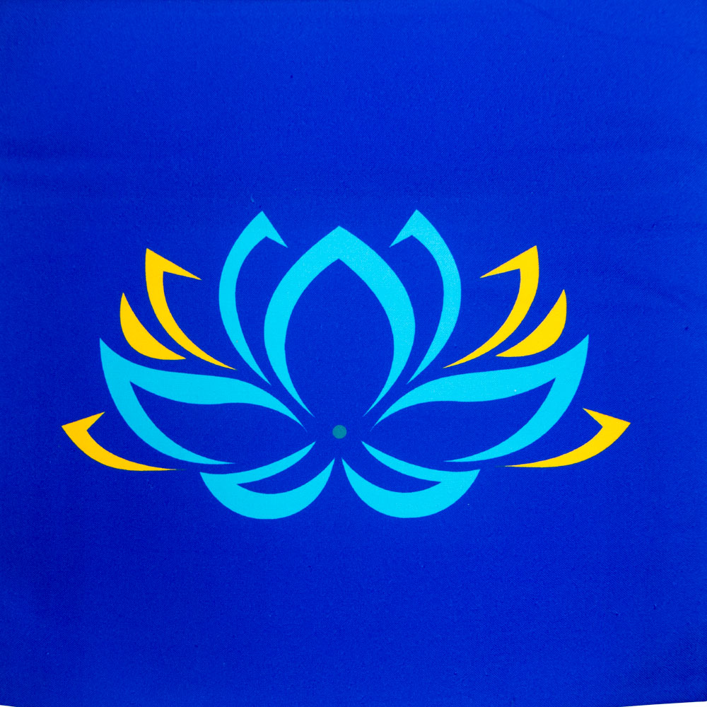 Cotton Cushion Cover w/ ZIPPER - Lotus - Blue (Each)