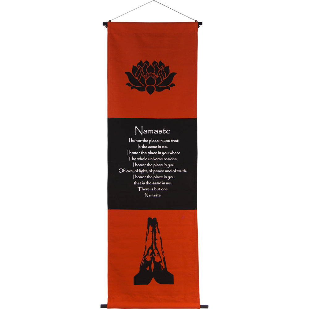 Cotton Inspirational Banner - Namaste (Each): Kheops International