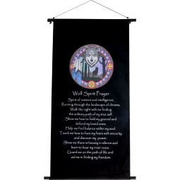 Cotton Inspirational Banner - Wolf Spirit Prayer (Each)