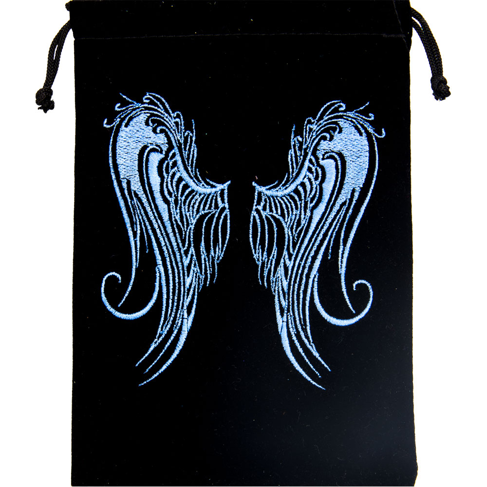 Unlined Velvet BAG Embroidered Angel Wings (Each)