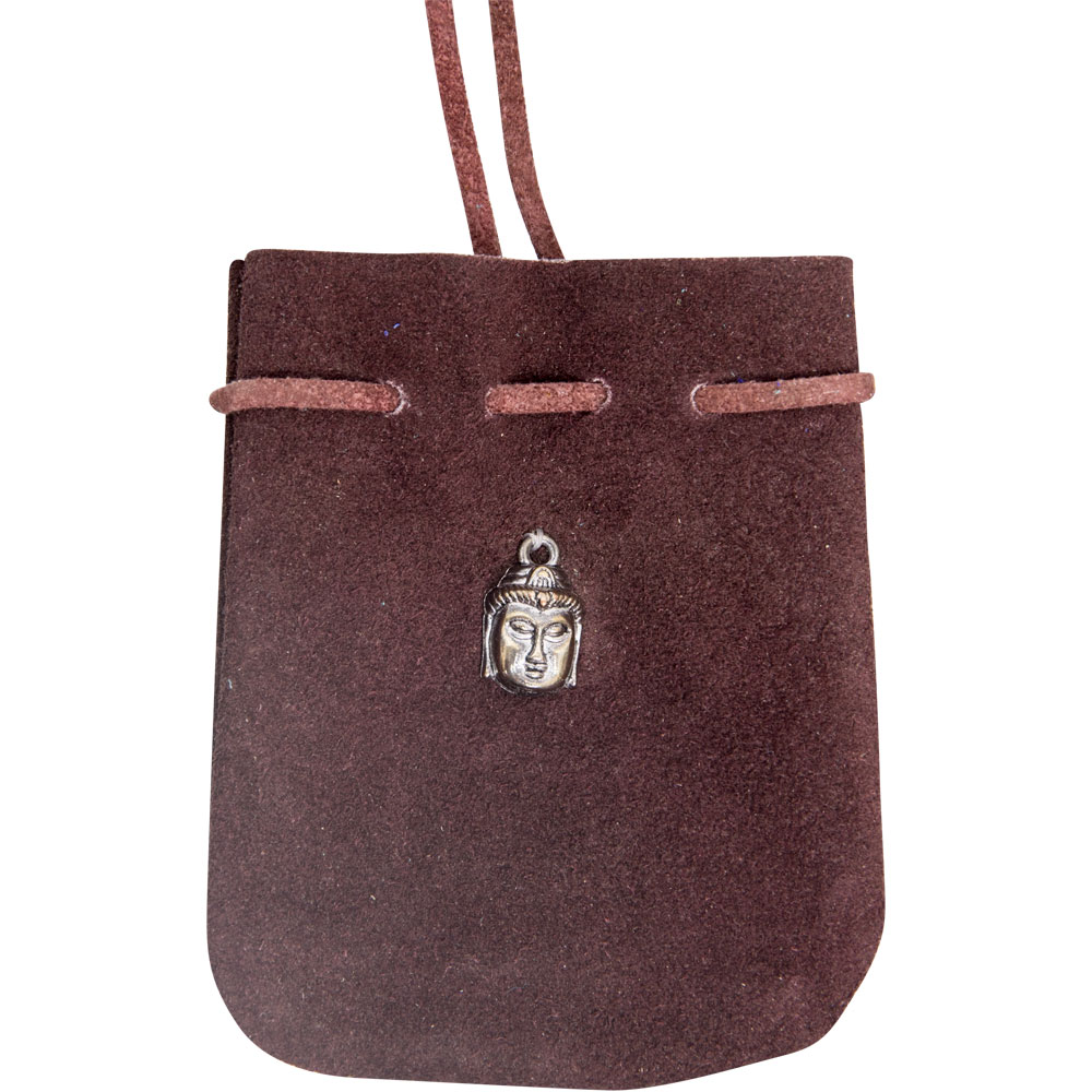 Suede POUCH Rounded w/Strap - Brown Buddha (Each)