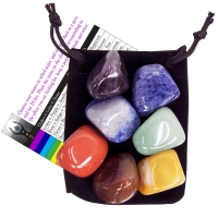 Chakra Tumbled Stone Balancing Kit w/ Velvet Pouch (Each)