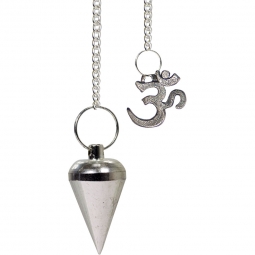 Metal Pendulum with Om Cone Silver Metal (each)