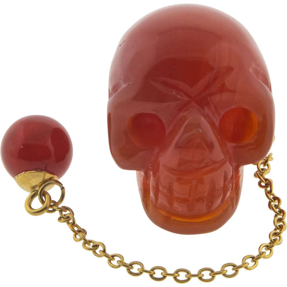 Gemstone Pendulum SKULL - Carnelian (Each)