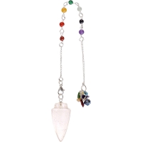 Pendulum Chakra Chain Curved Clear Quartz (each)