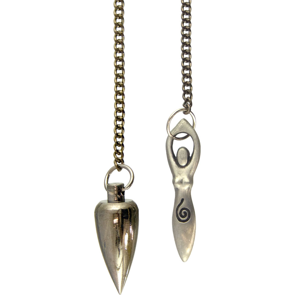 Metal Pendulum with Goddess Cone Nickel PLATED (each)