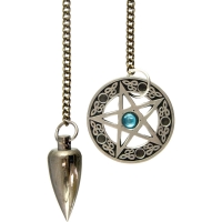 Metal Pendulum with Pentacle Cone Brushed metal (each)