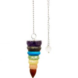 Chakras Carved Stone Pendulum (Each)