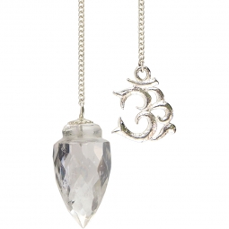 Gemstone Pendulum with Om Light Diffuser Clear Quartz (each)